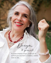 Cargar imagen en el visor de la galería, Collar Dragón Granate plata 950