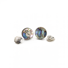 Cargar imagen en el visor de la galería, Arete Broquel Redondo Abulón, plata 950