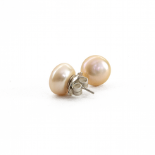 Cargar imagen en el visor de la galería, Arete Broquel Perla Rosa, plata950