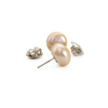 Cargar imagen en el visor de la galería, Arete Broquel Perla Rosa, plata950