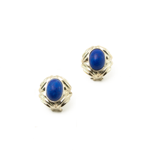 Cargar imagen en el visor de la galería, Arete Fina 2 Lapislazuli plata 950
