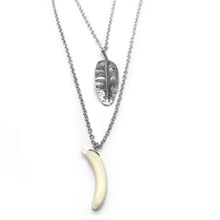 Cargar imagen en el visor de la galería, Cadena Doble Plátano Hueso y Hoja plata 950