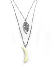 Cargar imagen en el visor de la galería, Cadena Doble Plátano Hueso y Hoja plata 950