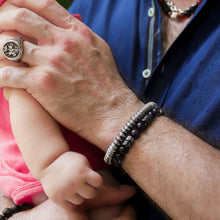 Cargar imagen en el visor de la galería, Pulsera Amatista y Hematita Oxford plata 950