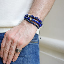 Cargar imagen en el visor de la galería, Pulsera Tejida Lapislázuli plata 950