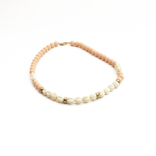Cargar imagen en el visor de la galería, Collar Coral Rosa y Hueso, plata 950