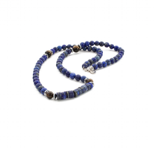 Cargar imagen en el visor de la galería, Collar Lapislázuli con Ojo de Tigre, plata 950