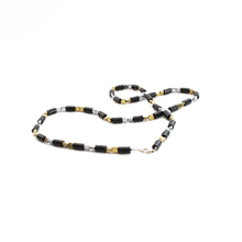 Cargar imagen en el visor de la galería, Collar Hematita Cuadrada y Ónix, plata 950