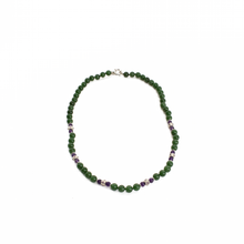 Cargar imagen en el visor de la galería, Collar Jade,Amatista y Zafiros rosas, plata 950