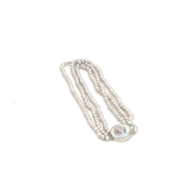 Cargar imagen en el visor de la galería, Collar 3 hilos Perla gris Niko, plata 950