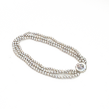Cargar imagen en el visor de la galería, Collar 3 hilos Perla gris Niko, plata 950