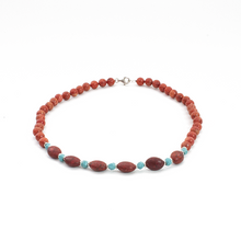 Cargar imagen en el visor de la galería, Collar Coral Esponja 7 Turquesas, plata 950