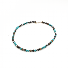 Cargar imagen en el visor de la galería, Collar Unisex Turquesa y ojo de Tigre, plata 950