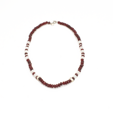 Cargar imagen en el visor de la galería, Collar Granate y Piedra Luna, plata 950