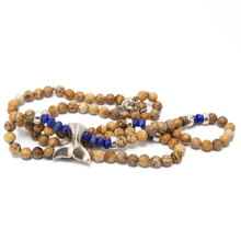 Cargar imagen en el visor de la galería, Collar Cola de Ballena Lapislázuli Jaspe plata 950