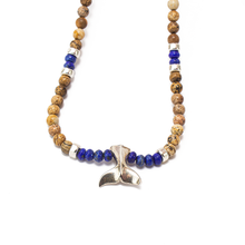 Cargar imagen en el visor de la galería, Collar Cola de Ballena Lapislázuli Jaspe plata 950