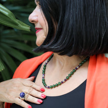 Cargar imagen en el visor de la galería, Collar Jade,Amatista y Zafiros rosas, plata 950