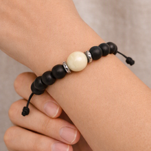 Cargar imagen en el visor de la galería, Pulsera Ebano y Hueso, plata 950