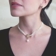 Cargar imagen en el visor de la galería, Collar Baker Perla oro 14k