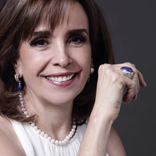 Cargar imagen en el visor de la galería, Anillo Fina Lapislázuli plata 950