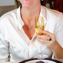 Cargar imagen en el visor de la galería, Cadena Dije Corazón de Papel plata 950