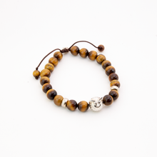 Cargar imagen en el visor de la galería, Pulsera Búho Ojo de Tigre plata 950
