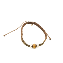 Cargar imagen en el visor de la galería, Pulsera Tejida Ojo de Tigre plata 950