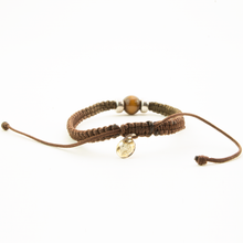 Cargar imagen en el visor de la galería, Pulsera Tejida Ojo de Tigre plata 950