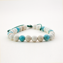Cargar imagen en el visor de la galería, Pulsera Howlite y Turquesa plata 950