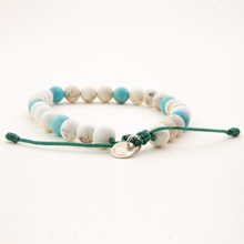 Cargar imagen en el visor de la galería, Pulsera Howlite y Turquesa plata 950