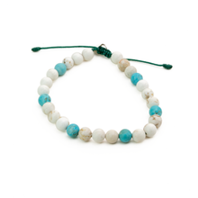 Cargar imagen en el visor de la galería, Pulsera Howlite y Turquesa plata 950