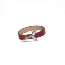 Cargar imagen en el visor de la galería, Pulsera Cola de Ballena Cinturon Rojo plata950