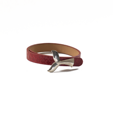 Cargar imagen en el visor de la galería, Pulsera Cola de Ballena Cinturon Rojo plata950