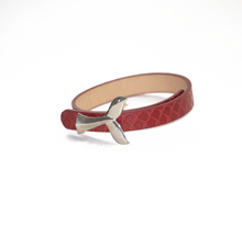 Cargar imagen en el visor de la galería, Pulsera Cola de Ballena Cinturon Rojo plata950