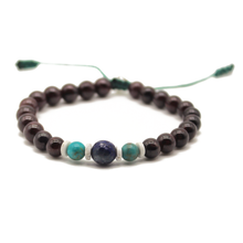 Cargar imagen en el visor de la galería, Pulsera Granate Turquesa plata 950