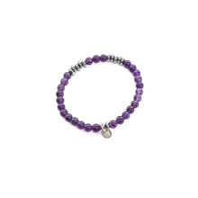 Cargar imagen en el visor de la galería, Pulsera Amatista Hematita, plata 950