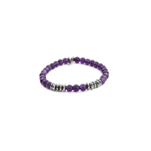 Cargar imagen en el visor de la galería, Pulsera Amatista Hematita, plata 950
