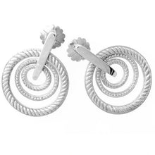 Cargar imagen en el visor de la galería, Arete 3 Aros Soga plata 950