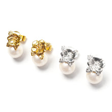 Cargar imagen en el visor de la galería, Arete Roseta Perla plata 950