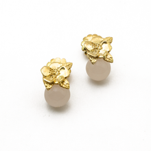 Cargar imagen en el visor de la galería, Arete Roseta Cuarzo Rosa plata 950