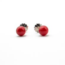 Cargar imagen en el visor de la galería, Arete Broquel Coral plata 950