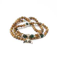 Cargar imagen en el visor de la galería, Collar Cola de Ballena Jaspe Jade plata 950