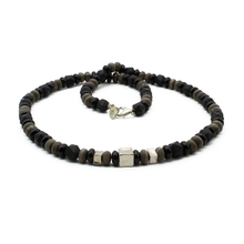 Cargar imagen en el visor de la galería, Collar Ònix Estrella plata 950
