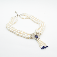 Cargar imagen en el visor de la galería, Collar Perla Dije Baker Lapislázuli plata 950