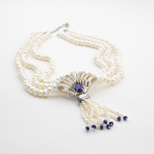 Cargar imagen en el visor de la galería, Collar Perla Dije Baker Lapislázuli plata 950