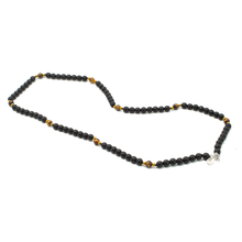 Cargar imagen en el visor de la galería, Collar Ònix Facetado Ojo De tigre plata 950