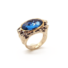 Cargar imagen en el visor de la galería, Anillo Poseidón Cuarzo, plata 950 y oro 14k