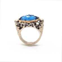 Cargar imagen en el visor de la galería, Anillo Poseidón Cuarzo, plata 950 y oro 14k