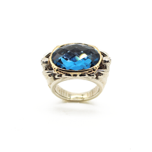 Cargar imagen en el visor de la galería, Anillo Poseidón Cuarzo, plata 950 y oro 14k