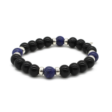 Cargar imagen en el visor de la galería, Pulsera Ónix Lapislázuli plata 950
